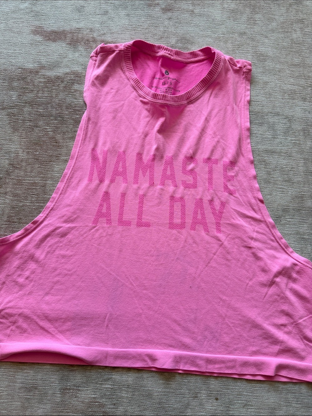 Spiritual Gangster Hot Pink Namaste All Day Tank XS